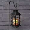 Solar Powered Lantern- Hanging or Tabletop LED Pillar Candle Lamp by Lavish Home