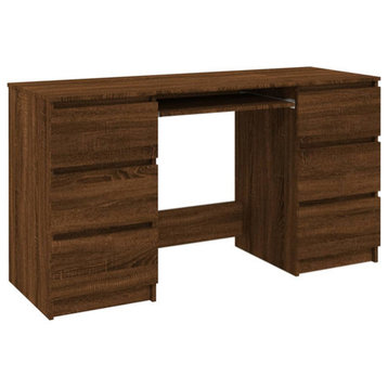 vidaXL Desk Home Office Furniture Computer Desk Brown Oak Engineered Wood