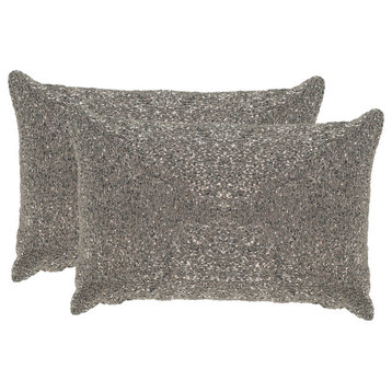 Safavieh Glitter Pillow, Set of 2, Sparkling Silver, 12"x18"