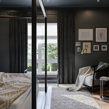 Velvety embrace of a dark green bedroom