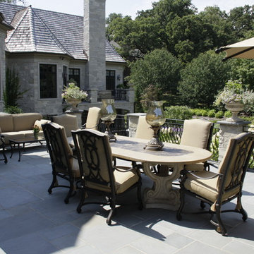Full Landscape with Patio, Outdoor Kitchen, Stone Driveway and Planting