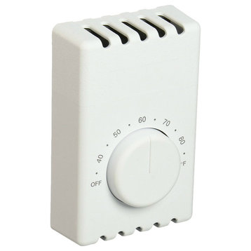 Cadet® 08122 Double Pole 4-Wire Wall Mount Thermostat, White, 22 Amp
