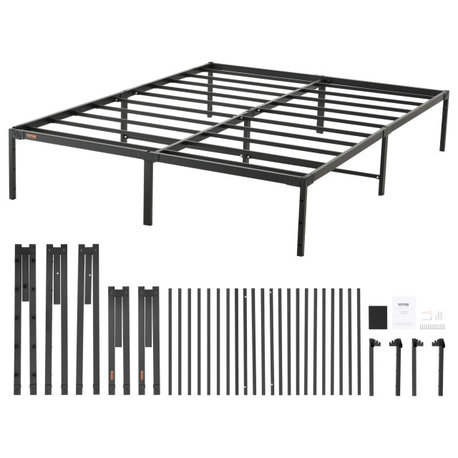 VEVOR Queen Size Bed Frame 14" Metal Bed Frame Platform 1500 lbs Noise Free