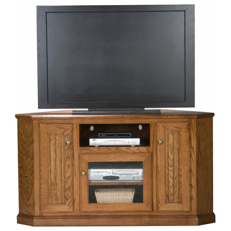 Heritage 56" Tall Corner TV Cart, Olive Oak