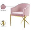 The Parker Dining Chair, Velvet, Pink, Gold Legs