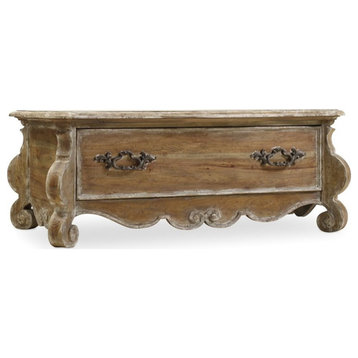 Beaumont Lane 1-Drawer Traditional Wood Coffee Table in Caramel Froth
