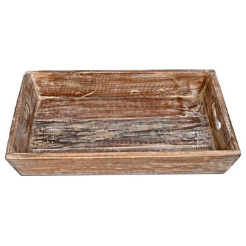 Solid wood Reclaimed Rustic 18 inch farmhouse Decorative Serving tray distressed