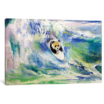 "Panda Surfer" by Michael Creese, Canvas Print, 26x18"