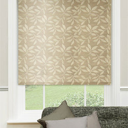 Blinds.com Premier Decorative Roller Shades in Foliage Sand - Window Treatments