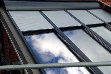 Dachfenster groß mit Wintergartenbeschattung aus Aluminium