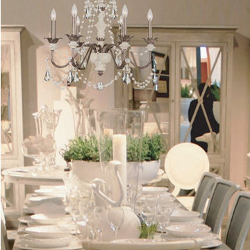 Malibu Collection 6-Light 26" English Bronze Chandelier with Clear Hand Cut Crys