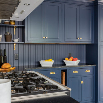 Pantry Wall with Beadboard & Floating Shelves