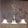 Country Line 1842 Chandelier, Verdigris And Rust, White Scavo