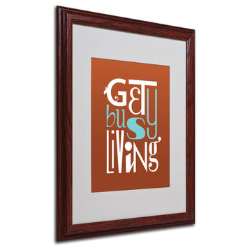 'Get Busy Living III' Matted Framed Canvas Art by Megan Romo