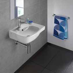 Moda 18" Wall-mount ceramic Sink with overflow and one faucet hole - Bathroom Sinks