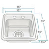 MR Direct T1515 Topmount Single Bowl Stainless Steel Sink