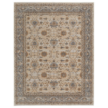 Neoma Traditional Bordered, Tan/Ivory/Gray, 3'9"x5'7" Accent Rug