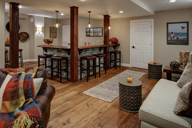 Basement - rustic basement idea in New York
