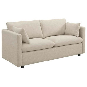Melrose Upholstered Fabric Sofa, Beige