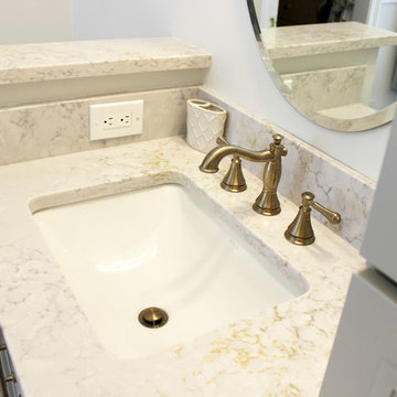 Master Bath Remodel with Soaker Tub, Custom Tiled Shower and Warm Gray Vanity