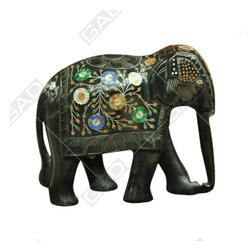 UNIQUE BLACK MARBLE ELEPHANT STATUE - Home Accessories & Decor