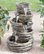 5-Level Rock Pond Fountain With Miniature Lights, Gray