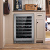 48-Bottle Stainless Steel 24" Single Zone Compressor Wine Cooler