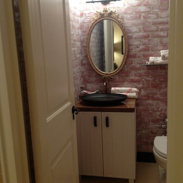 NYC Brick Powder Room