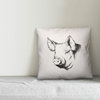 Farmhouse Pig Sketch 18x18 Throw Pillow