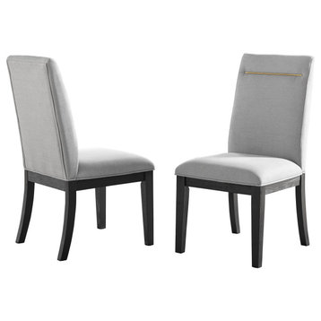 Yves Dining Side Chair, Grey, Set of 2