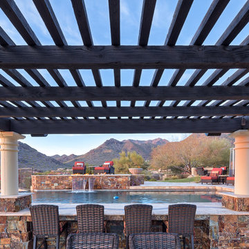 North Scottsdale Modern Backyard with Negative Edge Pool
