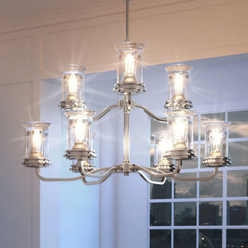 Luxury French Country Chandelier, Brushed Nickel, UHP3800