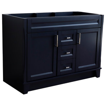 48" Double Sink Vanity, Blue Finish - Cabinet Only