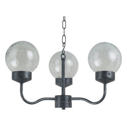 Royce Lighting - Royce Lighting Battery Operated LED Outdoor Chandelier in Weathered Steel Finish - Chandeliers