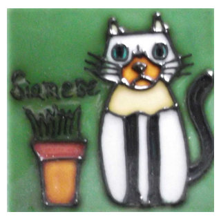 Happy White Cat - Refrigerator Magnet clip / Magnetic Clipboard