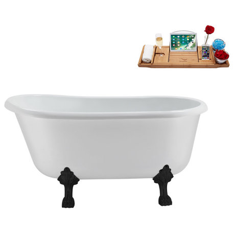 57'' Streamline N375BL-IN-BL Soaking Clawfoot Tub and Tray with Internal Drain