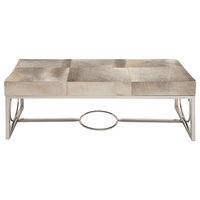 Silver Stainless Steel Contemporary Bench, 17" x 48" x 18" 95912