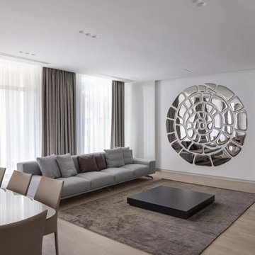 Mirror Spiral Wall Decor Composition for Modern Living Room