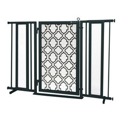 Fusion Gates - Fusion Gate with Trellis Design, Black, 52"-60" - Dog Gates