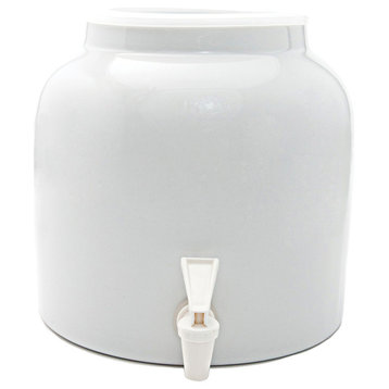 Goldwell Enterprises Inc 2.5 Gal White Porcelain Water Dispenser Crock