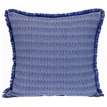 Parkland Collection Transitional Stripes Blue Square 24" x 24" Pillow