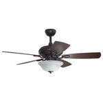 Litex - Litex TLEII44BNK5L CONNEXXTION - 44" Pre Assembled Ceiling Fan with Single Light - The 44” Led Litex Connexxion ceiling fan has a contemporary engineered design. This fan features an alluring brushed nickel finish, unique single light kit with alabaster glass, offering ideal illumination for any area in the home; and comes complete with 5 reversible light maple/driftwood blades. This fantastic fan makes everything easier for the in home user. It comes pre-assembled making it an easy assemblage for any household. This fan also includes a hand held remote control that has 3-speeds and a full range light dimming feature. The Connexxion has a meticulously engineered motor to provide powerful, but quiet circulation. This is a fan you can count on for unmatched performance and a perfect ease assembly.Mounting Direction: Hangdown/VaultedAssembly Required: TRUE Canopy Included: TRUE Shade Included: TRUE Sloped Ceiling Adaptable:Dimable: TRUE* Number of Bulbs: 2*Wattage: 9W* BulbType: A19 LED* Bulb Included: Yes
