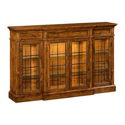 Jonathan Charles JC Edited - Casually Country Walnut Country Farmhouse China Cab - China Cabinets And Hutches