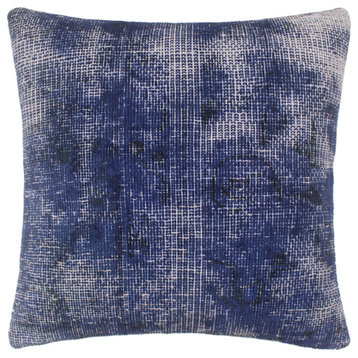 Contemporary Terry Vintage Distressed Handmade Rug Pillow
