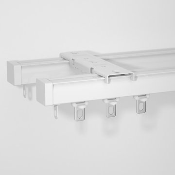 CHR19 Thick Small Ivory Black Curtain Tracks Ceiling/Wall Mount