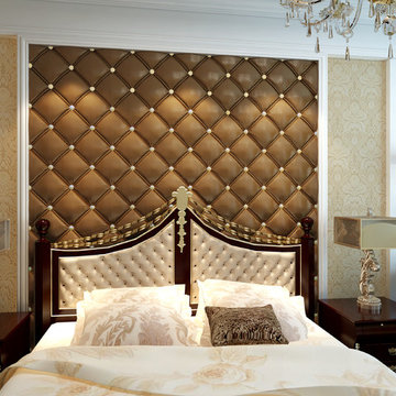 3D Leather Tiles for Bedroom Design