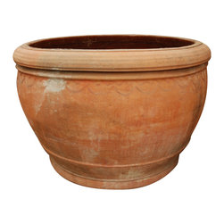 Old Italian Glazed Pot - Outdoor Pots And Planters