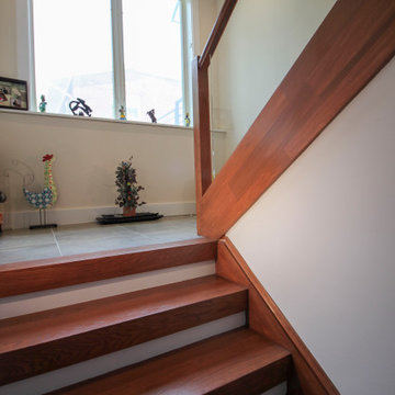 Project #78 | Modern Wood Staircase with Glass Panels