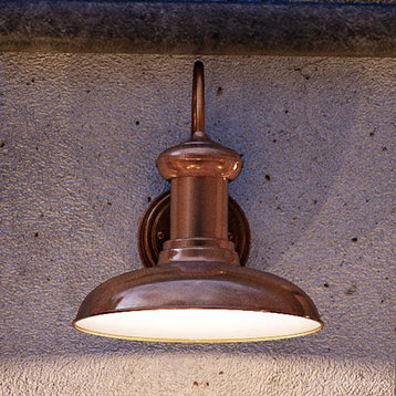 Luxury Industrial Outdoor Wall Light, Palermo Series, Solid Copper
