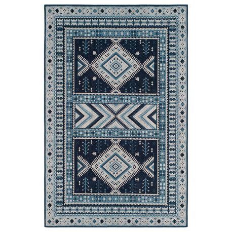 Safavieh Classic Vintage Collection CLV511 Rug, Navy/Light Blue, 4' X 6'